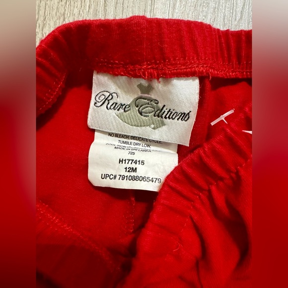 Rare Editions 2PC Christmas Set, Red/Leopard Print, Santa Claus Decal. Size 12M. - Picture 9 of 10